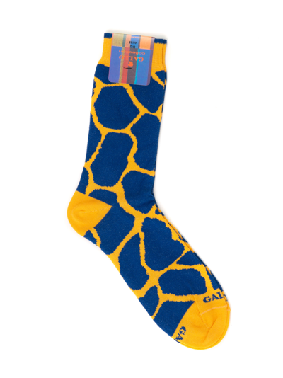 Shop Gallo Ankle Socks In Bluette-giallo