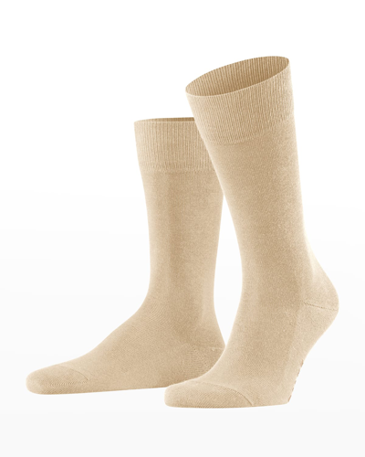 Shop Falke Men's Family Cotton Mid-calf Socks In Sand