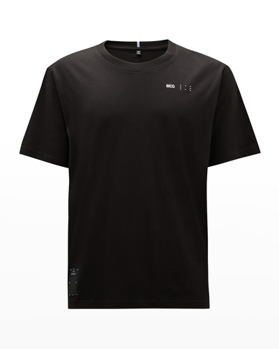 Shop Mcq By Alexander Mcqueen Men's Jack Branded Jersey T-shirt In Darkest Black