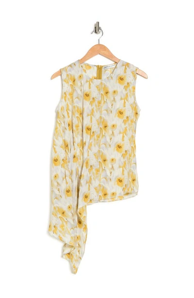 Shop Patrizia Luca Ruched Asymmetrical Tail Top In Yellow