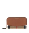 BURBERRY Elmore Check and Leather Zip-Around Wallet