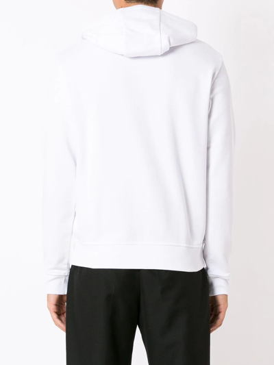 Shop Armani Exchange Ax Embroidered Logo Hoodie In White