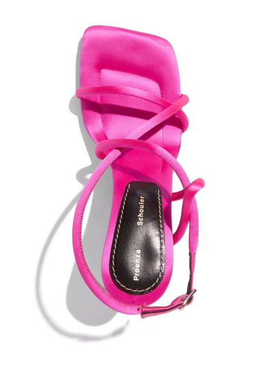 Proenza Schouler 90mm Square Padded Satin Sandals In Bright Pink