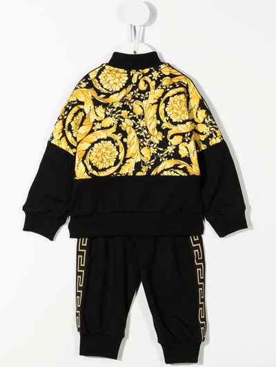 Shop Versace Baroque-pattern Print Tracksuit In Black