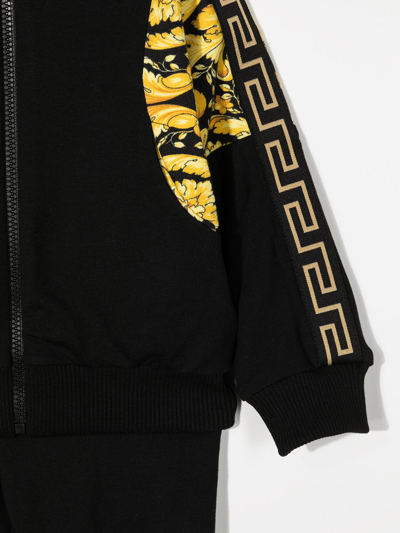 Shop Versace Baroque-pattern Print Tracksuit In Black