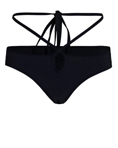 Shop Christopher Esber Looped Tie-back Bikini Bottoms In Black