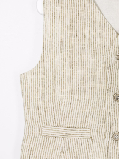 Il Gufo V-neck Button-up Waistcoat In Green