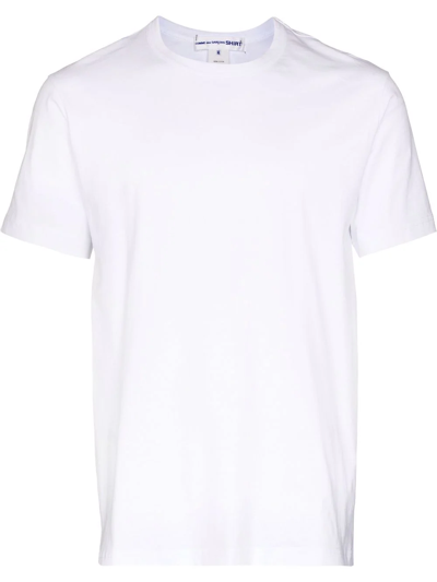 Shop Comme Des Garçons Shirt Rear-logo Cotton T-shirt In Weiss