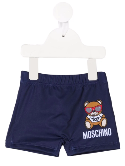 Shop Moschino Sunglasses-teddy Swim Shorts In Blue