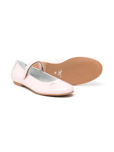 Shop Monnalisa Teen Buckle-fastening Ballerina Shoes In Pink