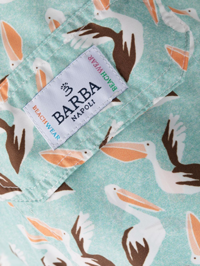 Shop Barba Pelican-print Swim Shorts In Grün
