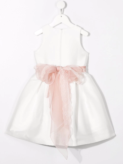 Shop Mimilù Flower-applique Detail Dress In White