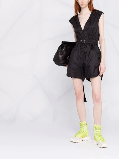 Shop Rick Owens Drkshdw V-neck Playsuit In Schwarz