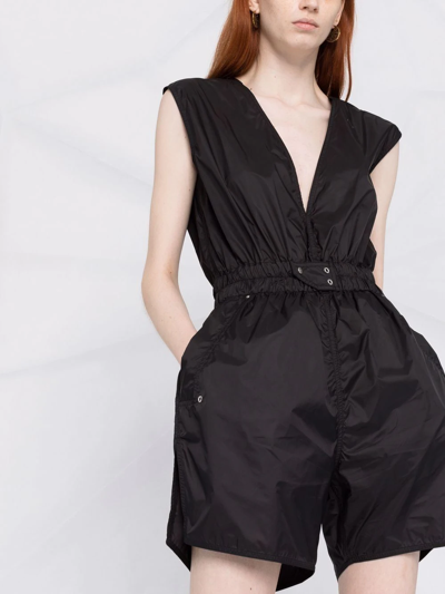 Rick Owens Drkshdw Sleeveless Cotton Playsuit In Schwarz