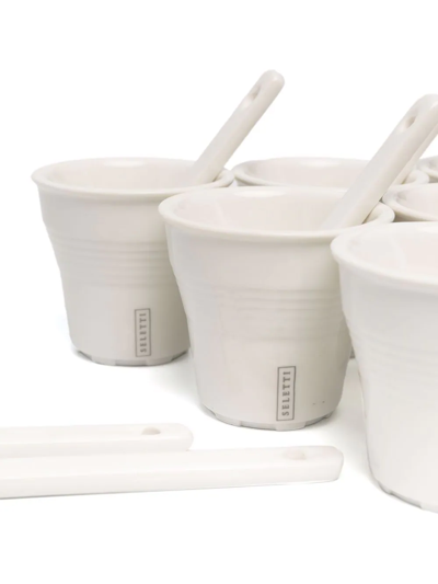 Seletti Esteto Quotidiano 6-set Coffee Cups In Weiss