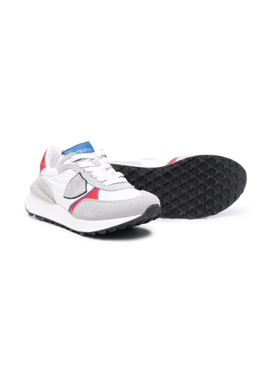 Philippe Model Colour Block Lace-up Trainers In White