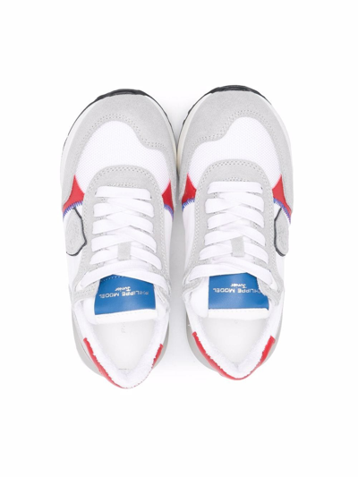 Philippe Model Colour Block Lace-up Trainers In White