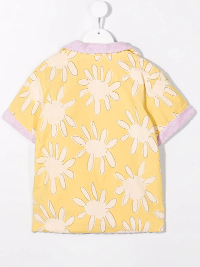 The Animals Observatory Sun-print Terry Polo Shirt In Yellow