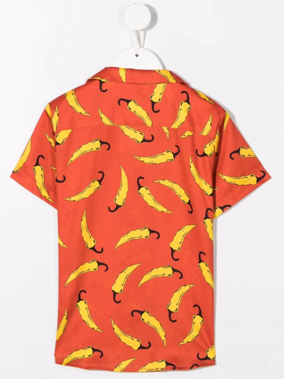 Shop Wolf & Rita Chilli-motif Cotton Shirt In Red