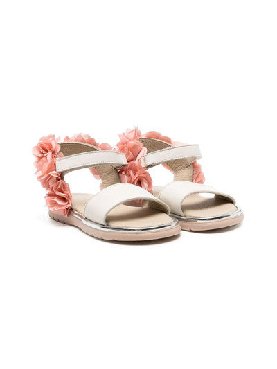 Shop Babywalker Floral Embroidered Sandals In White