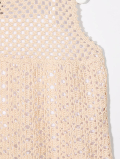 Il Gufo Macramé-detail Sleeveless Blouse In White