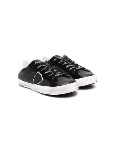 Shop Philippe Model Logo-patch Low Top Sneakers In Black