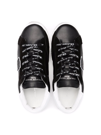 Philippe Model Logo-patch Low Top Sneakers In Black