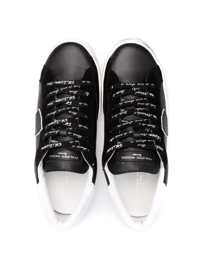 Shop Philippe Model Teen Logo-patch Sneakers In Black