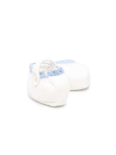 Shop La Stupenderia Chunky Knit Cotton Slippers In White
