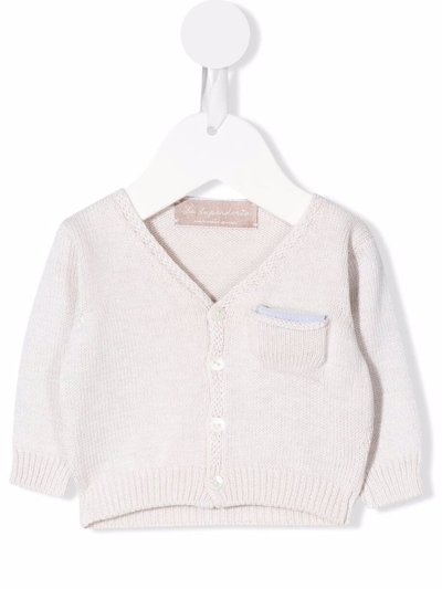 Shop La Stupenderia Button-up Knitted Cardigan In Neutrals