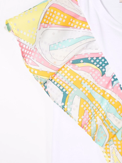 Emilio Pucci Junior Scarf Ruffle T-shirt In White