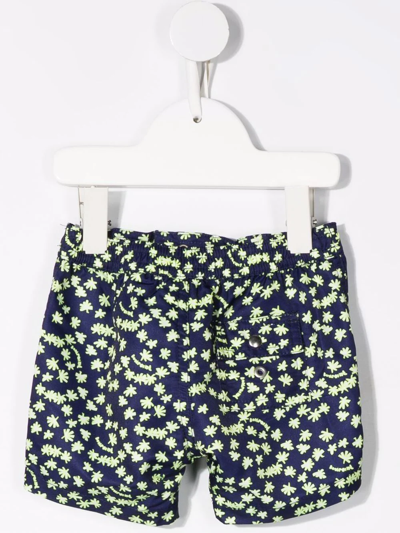 Bonpoint Patterned Drawstring Swim Shorts In Blue