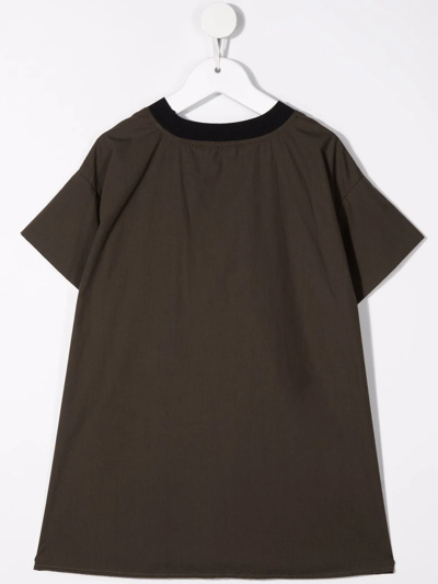 Shop Moncler Logo-print T-shirt Dress In Green