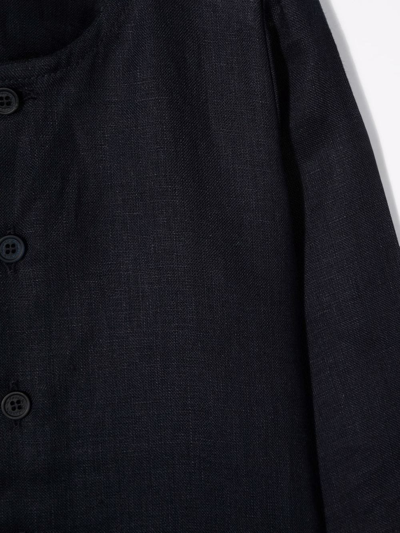 La Stupenderia Round Neck Button Down Jacket In Blue