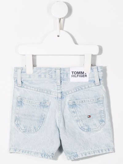 Shop Tommy Hilfiger Junior Straight-leg Denim Shorts In Blue