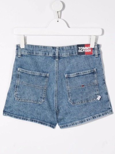 Shop Tommy Hilfiger Junior Teen Five-pocket Denim Shorts In Blue