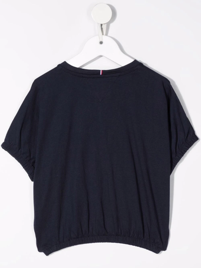 Tommy Hilfiger Junior Logo Print Elasticated T-shirt In Blue