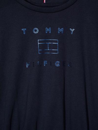 Shop Tommy Hilfiger Junior Logo Print Elasticated T-shirt In Blue