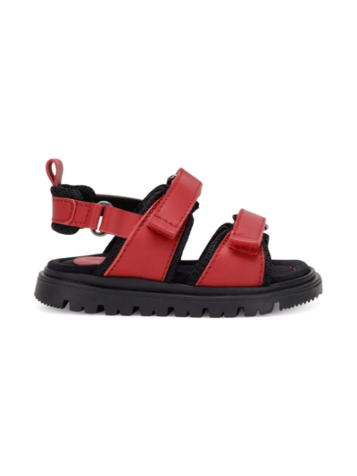 Shop Dolce & Gabbana Touch-strap Leather Sandals In Red