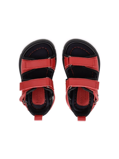 Shop Dolce & Gabbana Touch-strap Leather Sandals In Red