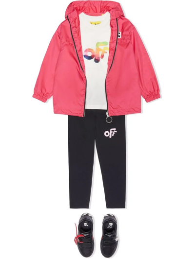 Off-white Little Girl's & Girl's Monogram Logo Windbreaker In Pink