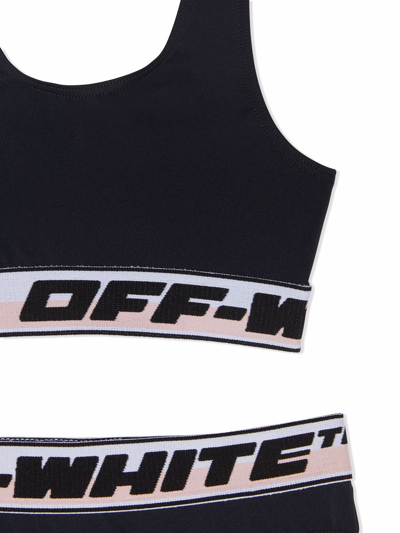 Shop Off-white Logo-waistband Bikini In Black