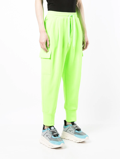 Shop Dolce & Gabbana Drawstring-waist Multi-pocket Track Pants In Green