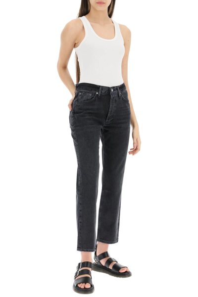 Shop Agolde Lana Crop Mid-rise Jeans In Black