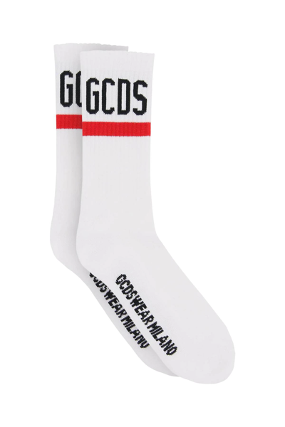 Shop Gcds Sports Socks In White,red,black