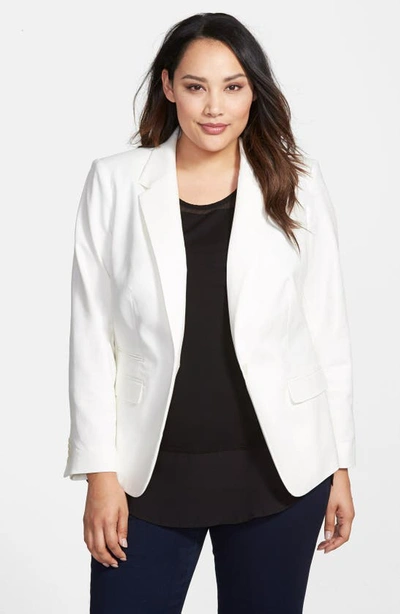 Shop Vince Camuto One-button Blazer In New Ivory