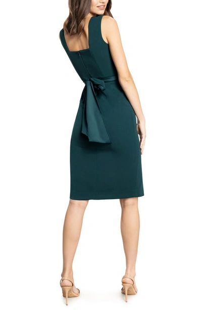 Dress The Population Allesia Tie Waist Crepe Dress In Pine