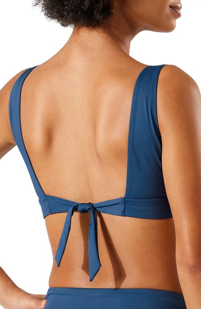 Shop Tommy Bahama Palm V-neck Swim Top In Midnight Sea