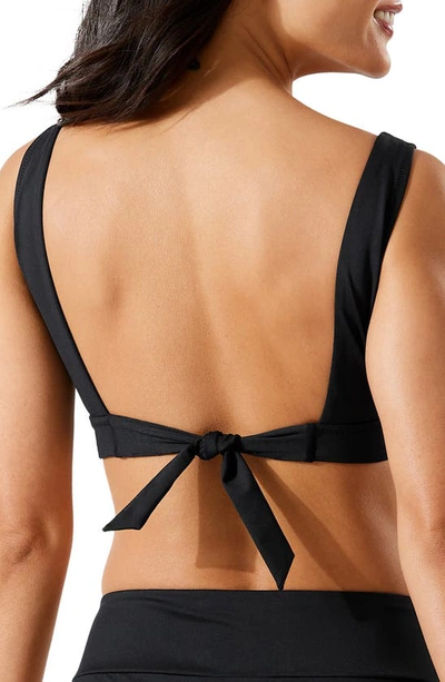 Tommy Bahama Palm V-neck Swim Top In Black