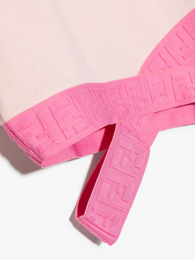 Shop Fendi Cropped Logo-tape T-shirt In Pink